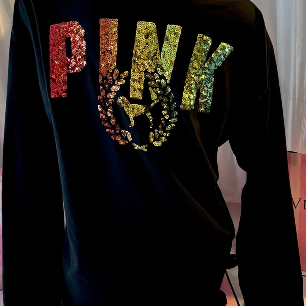 NWT Victorias Secret PINK Rainbow bling shirt S
